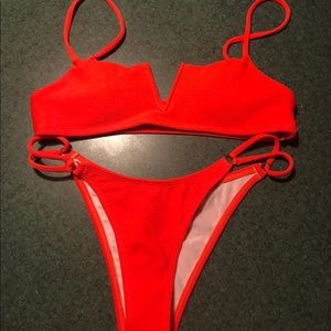 SHEIN size small bright orange bikini